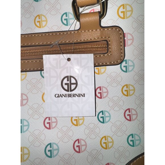 Giani Bernini Multicolor Logo Shoulder Bag Leather Trim & Handles Organizer - Picture 7 of 10